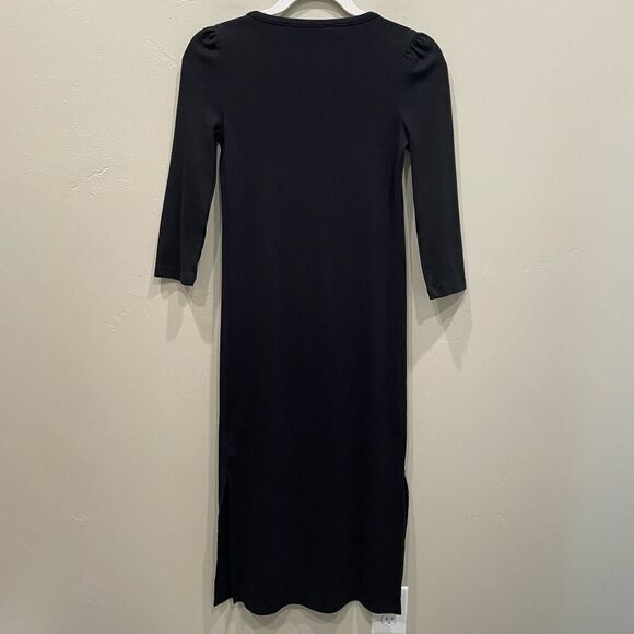 The Nines by HATCH Rib Knit Black Maternity Dress - Size: XS - Picture 2 of 8